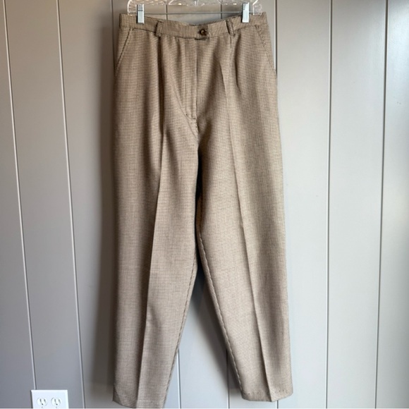 Vintage TALBOTS Womens Pants Houndstooth Trousers High Waist 16 - Picture 1 of 12
